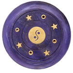 Mango Wood Yin Yang Purple Sticks & Cones Burner